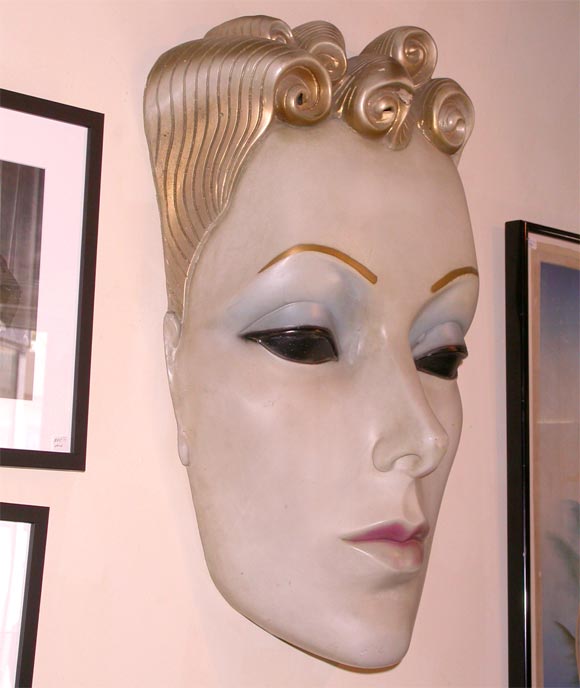 3 ft. Art Deco Sculptural Woman's Face  Max Factor - Hollywood