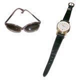 Retro Oversized Men's Watch and Ladies Sunglasses