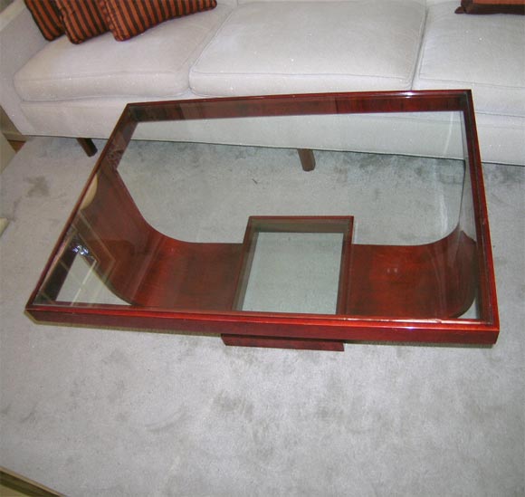 Art Deco Style Coffee Table in High Laquer Wood