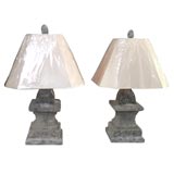 Pair of French Stone Lamps