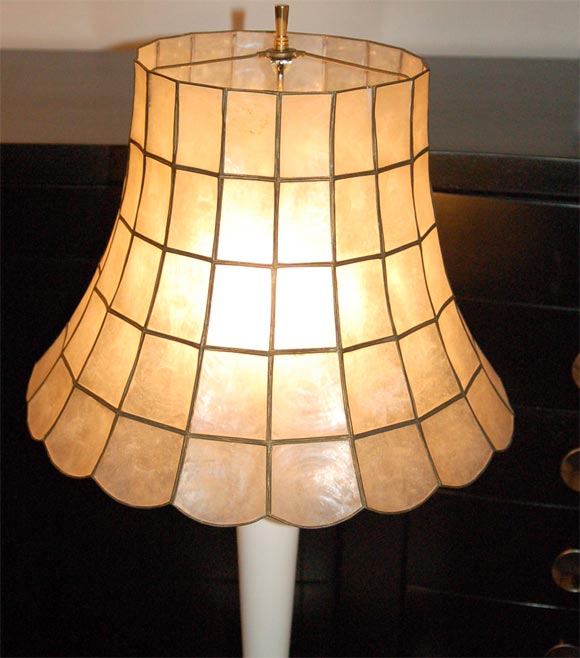 Pair Midcentury Modern Capiz Shell Table Lamps 3