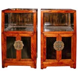 Pair of Chinese end tables-cabinets