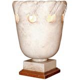 Large French Carved Marble Uplight