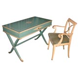 Dorothy Draper Style Painted Desk & Chair
