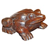 Hand Carved Wood Frog from Japan