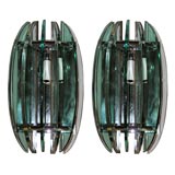 #3267 Architectural 'Industrial' Deco Style Glass Sconces