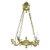 Small and delicate bronze chandelier
