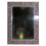 Greek key mirror in white and aubergine Greek key mirror in white and aubergine