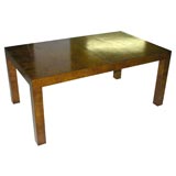 Olive Ash Burl Parsons Dining Table by Milo Baughman