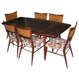 Banquette Dining Room Table With Eight Chairs by Paul McCobb