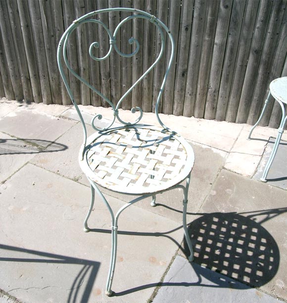 Set of 4 Open weave seat<br />
Cafe or Garden Chairs, good weight