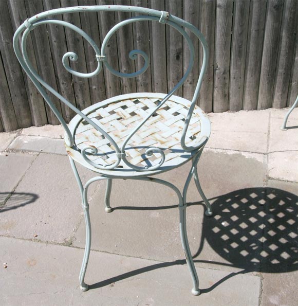 19th Century Four French Iron Cafe Chairs