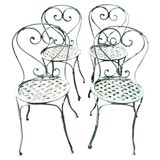 Four French Iron Cafe Chairs
