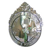 Venetian Mirror with Etched and Beveled Glass