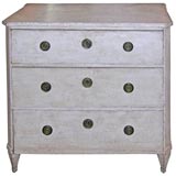 Swedish Gustavian Painted 3-Drawer Chest