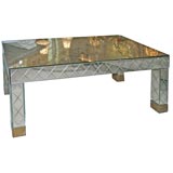 Lattice mirrored cocktail table