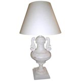 Large Beautifully Carved White Marble Lamp
