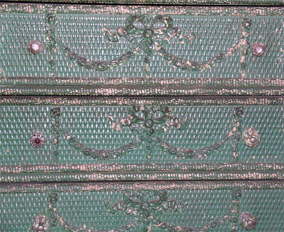 Victorian Green Wicker Chest, Circa 1900 2