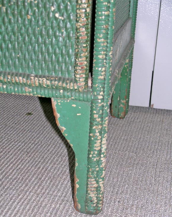 Victorian Green Wicker Chest, Circa 1900 4