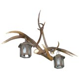 Vintage Deer Horn Light Fixture
