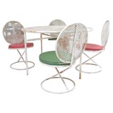 Tubular and Performated Metal Patio Set