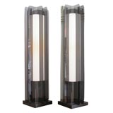 Pair of Smoked Acrylic Table Lamps