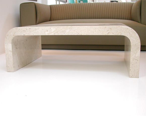 Marble waterfall low coffee table