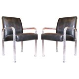 A Pair of Lucite desk side chairs