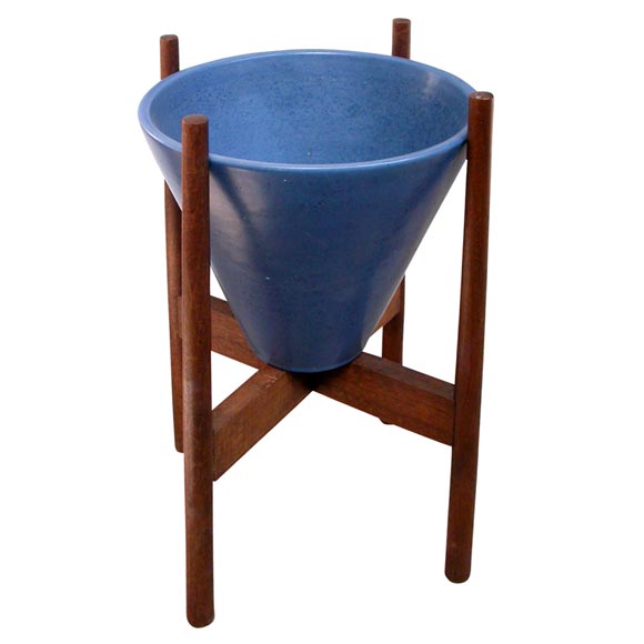 Archtectural pottery in walnut base by La Gardo Tackett