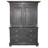 Antique A Colonial Indian Ebonized Hardwood Campaign Linen Press