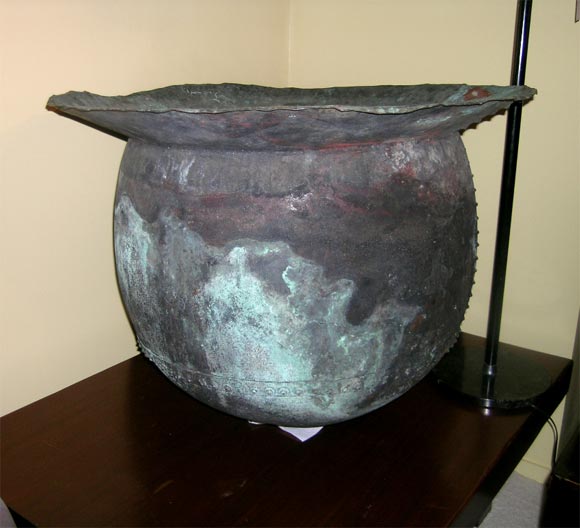 19th Century Large Patinated-Metal Cistern For Sale