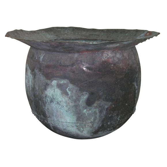 Large Patinated-Metal Cistern For Sale