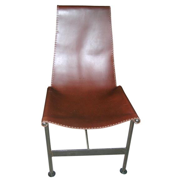 Three Legged Leather Sling Chair