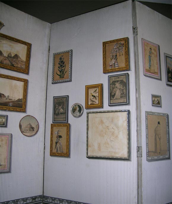 Mid-20th Century Four Panel Paper Screen