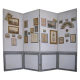 Vintage Four Panel Paper Screen