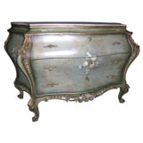 Antique Painted Venetian Style Three Drawer Marble Top Commode