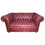 Vintage English Lether Chesterfield Love Seat