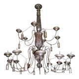 Silver Gilt Wood and Iron 18 Light chandelier