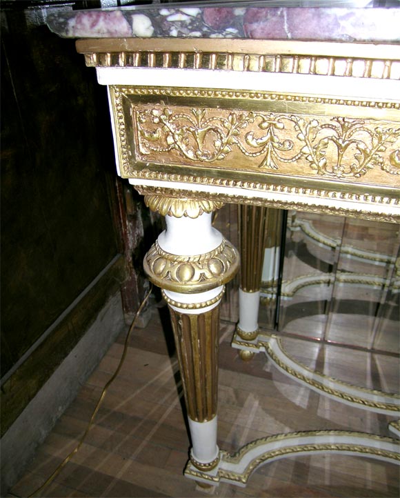 18th Century French Gilt and Painted Console Table In Good Condition For Sale In Hudson, NY