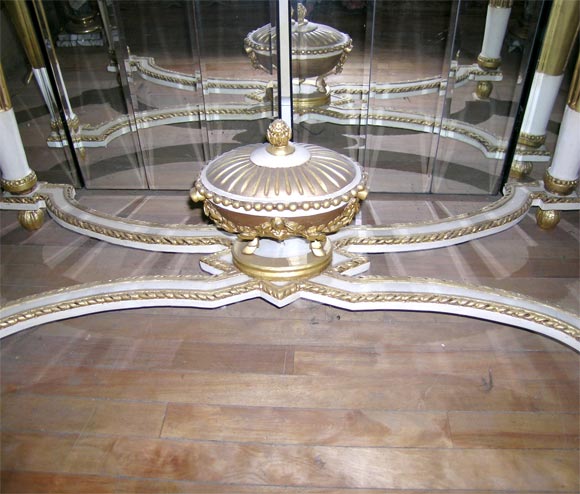 Gesso 18th Century French Gilt and Painted Console Table For Sale