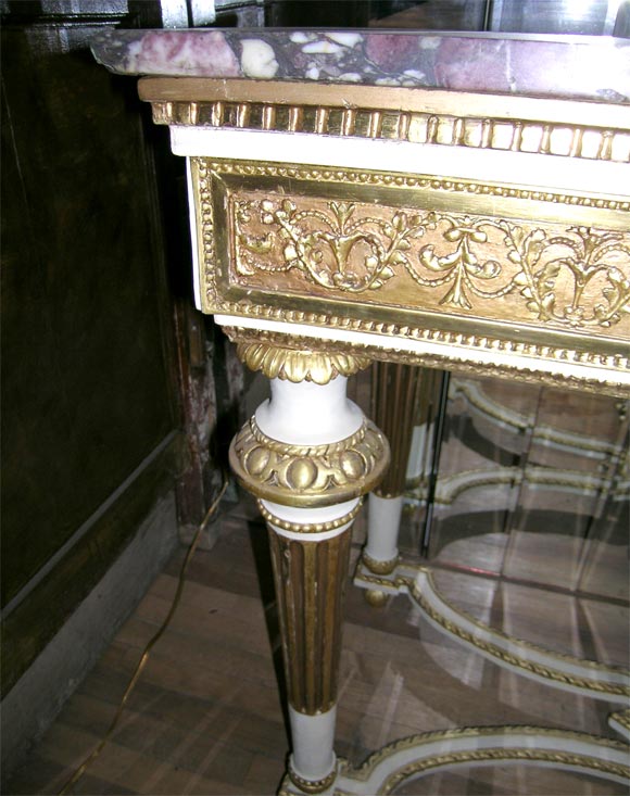 18th Century French Gilt and Painted Console Table For Sale 3