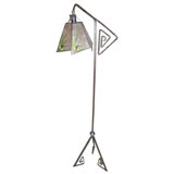 Iron floor lamp with mica shade