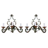 Pair of Iron Painted Sconces