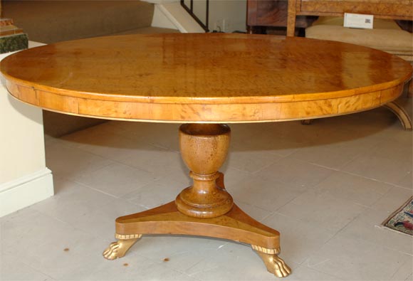 Late 19th Century Swedish Empire Fruitwood Center Table