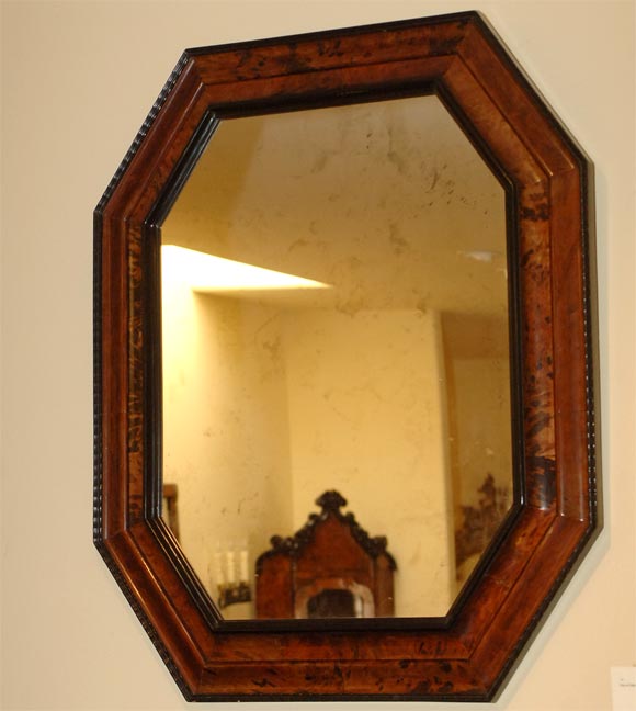 Mid 19th Century Octagonal Dutch Tortoise- Patterned Bone Mirror 2