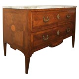 Italian marquetry commode with sienna marble top
