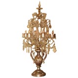 Antique Italian silverwood urn-form 
six-light girandole