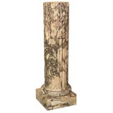 Carved marble column, together with faux marble column
