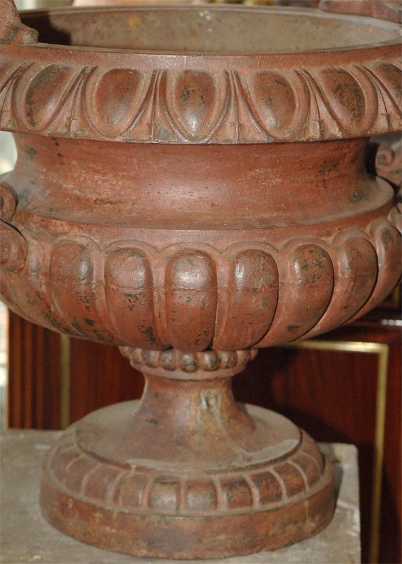 Pair of Large 19th Century Iron Urns For Sale 1