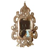 Silver Leaf Mirror with candle holder